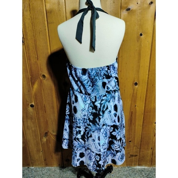 Hot Topic Skulls and flowers halter mini dress size XL - Picture 3 of 8